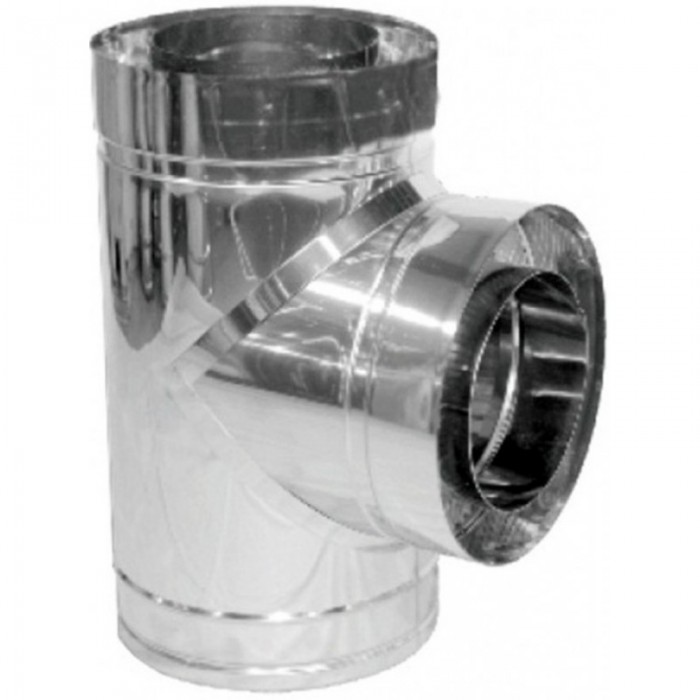Тройник для дымохода нерж/нерж Версия Люкс 87° D-800/860 мм толщ. 0,8 мм
